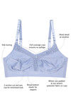 Zivame True Curv Double Layered Non Wired Full Coverage Minimiser Bra-Brunnera Blue — thumbnail 5