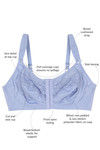 Zivame True Curv Single Layered Non Wired Full Coverage Super Support Bra-Brunnera Blue — thumbnail 6