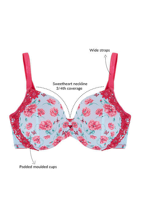 Zivame Fashion Print Padded Wired 3/4th Coverage T-Shirt Bra-Beetroot Purple — image 5