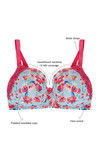 Zivame Fashion Print Padded Non Wired 3/4th Coverage T-Shirt Bra-Beetroot Purple — thumbnail 6