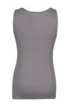 Zivame Rib Knit Cotton Snug Fit Tank Top- Grey — thumbnail 6