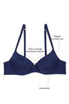 Zivame Push Up Wired Low Coverage Bra-Dark Blue — thumbnail 6