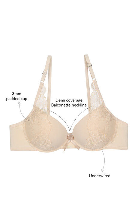 Zivame Padded Wired Low Coverage Bra-Apricot — image 6