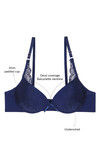Zivame Padded Wired Low Coverage Bra-Dark Blue — thumbnail 6