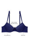 Zivame Padded Wired Low Coverage Bra-Dark Blue — thumbnail 5