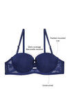 Zivame Push Up Wired Low Coverage Strapless Bra-Dark Blue — thumbnail 9