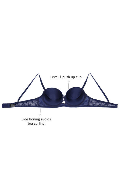 Zivame Push Up Wired Low Coverage Strapless Bra-Dark Blue — image 11