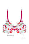 Zivame No Spill Gentle Lift Flower Power Front Open T-Shirt Bra- White N Print — thumbnail 5