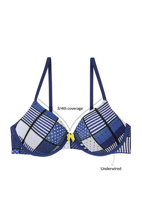 Zivame Fashion Print Padded Wired 3/4th Coverage T-Shirt Bra-Blue Patch Print — image 6