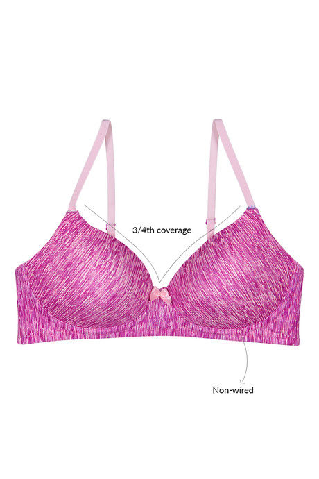 Zivame Fashion Print Padded Non Wired 3/4th Coverage T-Shirt Bra-Pink Space Dyed Print — image 6