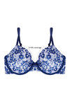 Zivame Fashion Print Push Up Wired 3/4th Coverage T-Shirt Bra-Blue Floral Print — thumbnail 5