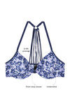 Zivame Fashion Print Padded Wired 3/4th Coverage T-Shirt Bra-Blue Floral Print — thumbnail 6