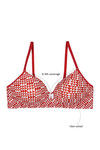 Zivame Fashion Print Padded Non Wired 3/4th Coverage T-Shirt Bra-Red Geo Print — thumbnail 6