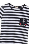 Zivame After Hours Sailor Striped Short Nighty- White Navy — thumbnail 8
