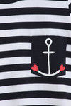 Zivame After Hours Sailor Striped Short Nighty- White Navy — thumbnail 9
