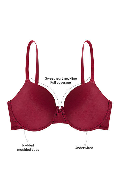 

Zivame Smooth Fit High Coverage Wired T Shirt Bra Burgundy, Reds