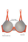 Zivame Padded Wired 3/4th Coverage T-Shirt Bra-Stripe Print — thumbnail 5