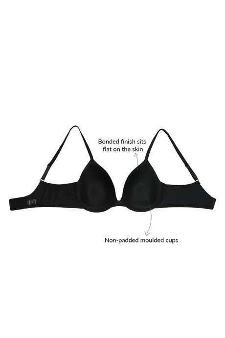 Zivame Soft n Sheen Padded Wired 3/4th Coverage T-Shirt Bra - Black — image 7