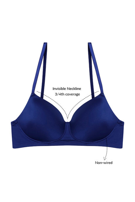 

Zivame Soft n Sheen Padded Wirefree T Shirt Bra Blue, Blues