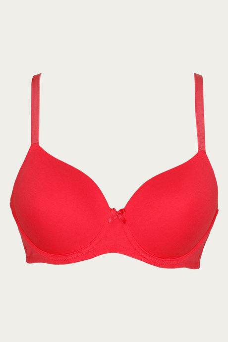 

Zivame Super Comfy Bonded Finish Underwired T Shirt Bra Coral, Reds