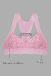 Zivame Floral Double Layered Non Wired 3/4th Coverage Bralette -Light Rose — thumbnail 5