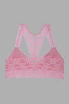 Zivame Floral Double Layered Non Wired 3/4th Coverage Bralette -Light Rose — thumbnail 6
