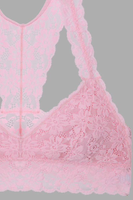Zivame Floral Double Layered Non Wired 3/4th Coverage Bralette -Light Rose — image 7