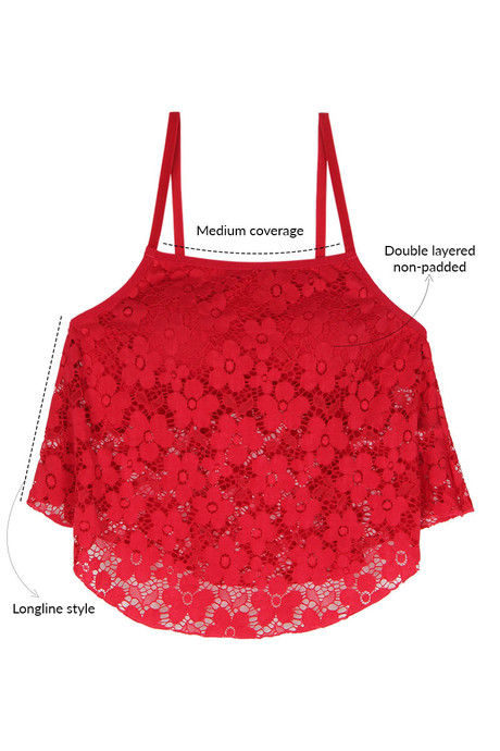 Zivame Made-to-Layer Longline Flared Bralette- Red — image 5