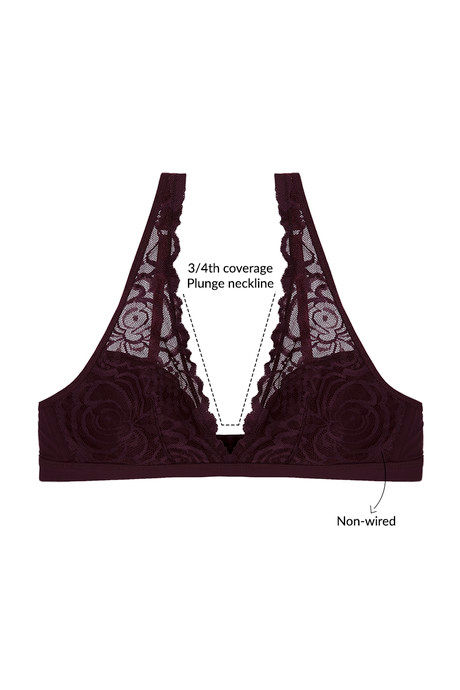 Zivame Double Layered Non Wired 3/4th Coverage Bralette -Burgundy — image 6