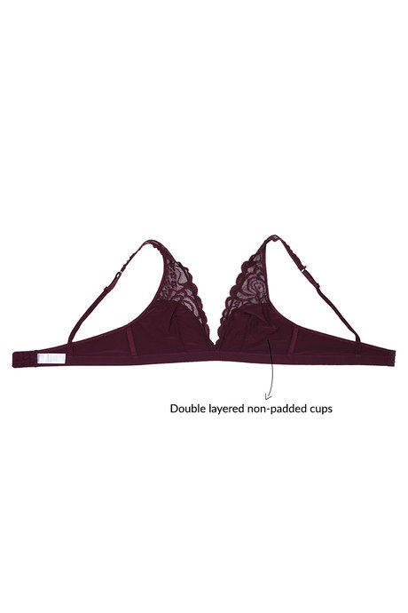 Zivame Double Layered Non Wired 3/4th Coverage Bralette -Burgundy — image 8