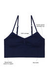 Zivame Teens Double Layered Non Wired 3/4th Coverage Bralette -Dark Blue — thumbnail 6