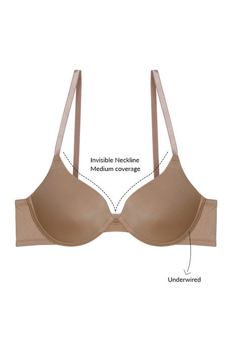 

Zivame Soft n Sheen Moderate Lift Underwired Bra Skin, Skins