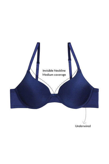 

Zivame Soft n Sheen Moderate Lift Underwired Bra Blue, Blues