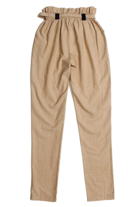 Zivame Chambray Paper Bag Waist Pants- Beige — image 7