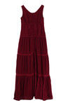 Zivame Fine Morning Layered Tier Maxi Dress- Maroon — thumbnail 6