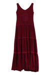 Zivame Fine Morning Layered Tier Maxi Dress- Maroon — thumbnail 7