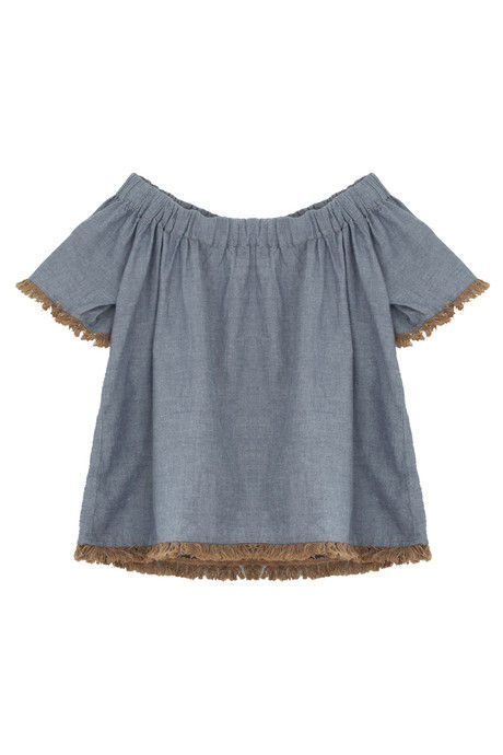 Zivame Tassled Off Shoulder Crop Top- Blue — image 5