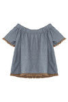 Zivame Tassled Off Shoulder Crop Top- Blue — thumbnail 5