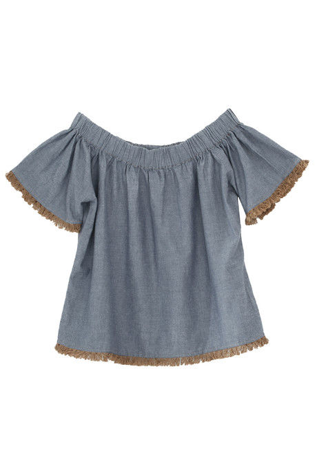 Zivame Tassled Off Shoulder Crop Top- Blue — image 6