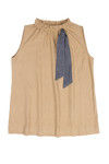 Zivame Chambray Sash Neck Top- Mustard — thumbnail 5