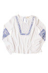 Zivame Pintuck Balloon Sleeved Cotton Top- White n Blue — thumbnail 5