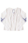 Zivame Pintuck Balloon Sleeved Cotton Top- White n Blue — thumbnail 6