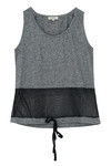 Zivame Achromatic Mesh Paneled Top- Grey — thumbnail 6