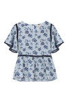 Zivame Floral Print Peplum Blouse- Blue — thumbnail 6