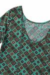 Zephyr Printed Boxy Top With Lace Detail- Teal Carpet — thumbnail 8