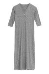 Zivame Marled Henley Style Maxi Top- Grey — thumbnail 5