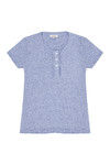 Zivame All Day in Marled Henley Tee- Blue — thumbnail 6