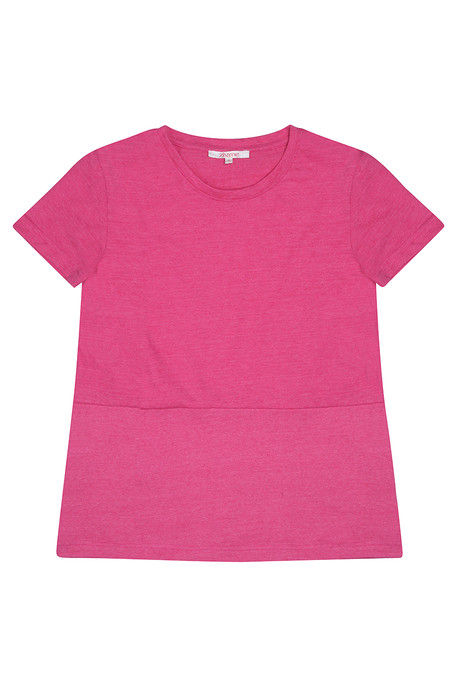Zivame Marled Short Sleeve Basic Tee- Pink — image 6