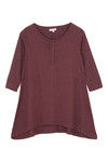 Zivame Cotton Rich Flounce Henley Tee- Maroon — thumbnail 6