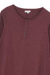 Zivame Cotton Rich Flounce Henley Tee- Maroon — thumbnail 8